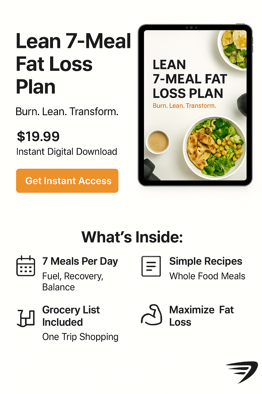 7-Day Fat Loss Meal Plan (Digital Download)